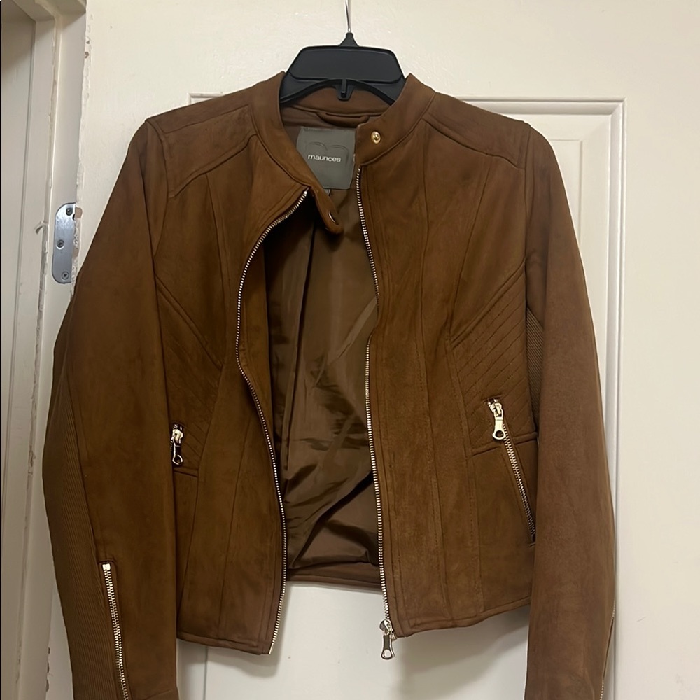 Brown Faux Leather Jacket